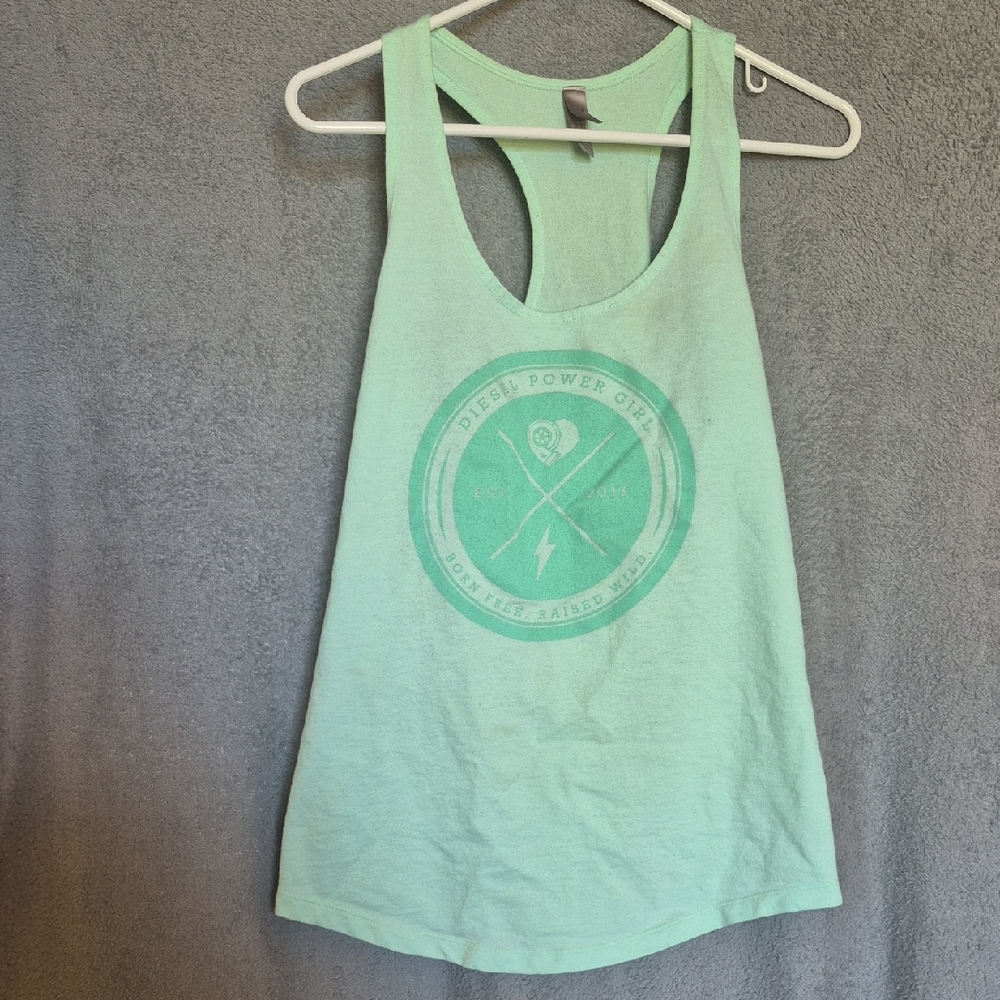 Next Level Apparel Light Green Graphic Tank Top Workout Tank